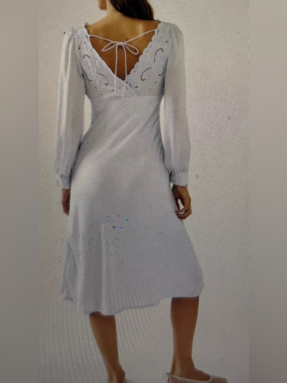 Free People Vintage Inspired Arabella Blue Midi Slip Bias Cut Dress NEW Women XL - Picture 15 of 15